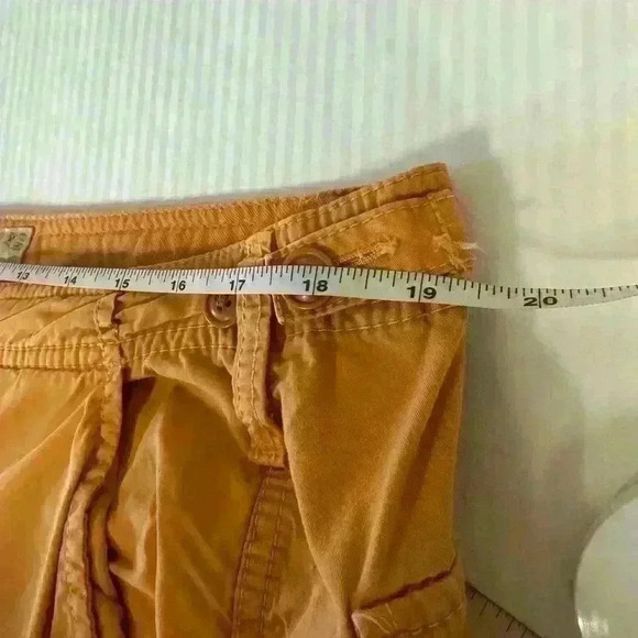 VTG Y2K American Eagle 90s Cargo Shorts Mens 36 Orange Grunge Skater Streetwear - Picture 4 of 6